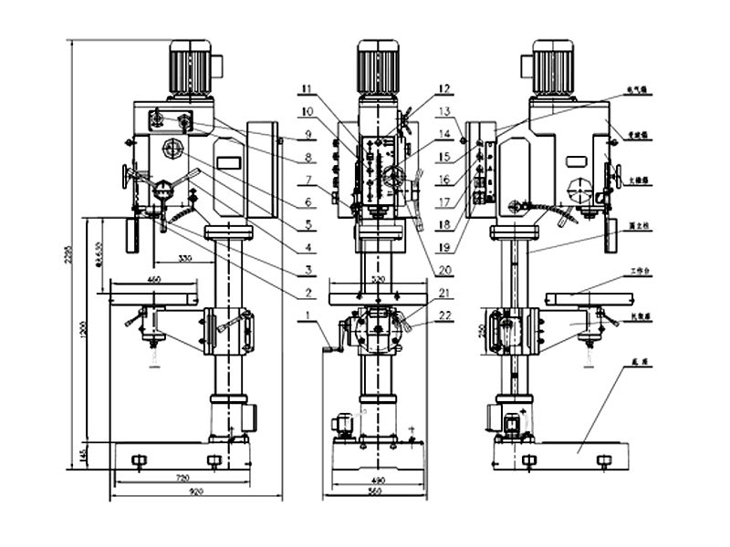 Z5040機床外形圖 Z5040機床外形圖
